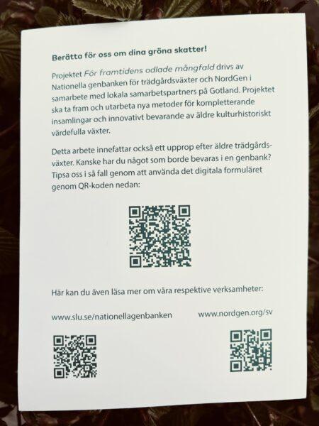 QR koder till genbank